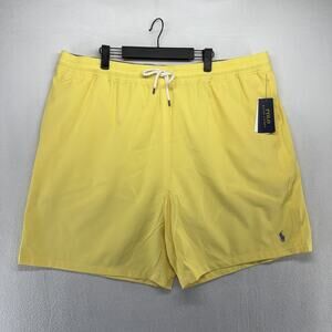 Ralph Lauren Swim Trunks Men's 2LT 2XLT Yellow Classic Traveler Solid Pony NEW